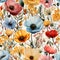 Floral wonderland watercolor Seamless Patterns Generative AI