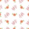 Floral wreath seamless pattern vector.