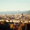 Florence Cathedral vintage effect. City view and Firenze Duomo.