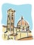 Florence (The Duomo and Giotto\'s bell tower)