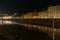 Florence Firenze Arno river at night in Italy