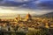 Florence or Firenze, Duomo Cathedral landmark. Sunset view from