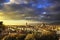 Florence or Firenze sunset aerial cityscape.Tuscany, Italy