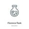 Florence flask outline vector icon. Thin line black florence flask icon, flat vector simple element illustration from editable