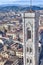 Florence, Italy - 21 Nov, 2022: Cityscape views of Florence and from the roof of the Duomo Cathedral Basilica