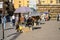 Florence, Italy - 22 April, 2018: street artists on Piazza Pitti