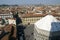 Florence, Italy: aerial view of the baptistry and Piazza del Duomo
