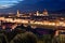 Florence, Italy. Cathedral, skyline at blue hour , night city scape