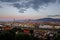 FLORENCE, ITALY - DECEMBER 29, 2017: Landscape at dawn of Florence from Piazzale Michelangelo