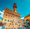 FLORENCE, ITALY- MAY 13, 2017: Palace Vecchio Palazzo Vecchio in Piazza della Signoria, built in 1299-1314 ,one of the most