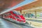 FLORENCE, ITALY - MAY 15, 2017 : Modern high-speed passenger train stand on the Florence railways station-Firenze Santa Maria No