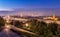 Florence night cityscape panorama after sunset