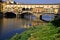 Florence old bridge view on a summer day in Tuscany region, Italy