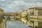 Florence pontevecchio bridge in a cloudy autumn morning