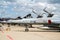 FLORENNES, BELGIUM - JUL 6, 2008: Spanish Air Force F-5 Tiger fighter jet planeon the tarmac of Florennes airbase