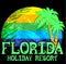 Florida beach typography tee graphic design