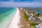 Florida Beaches. Beautiful seascape. St Pete Beach Florida. Ocean beach, Hotels and Resorts. Turquoise color of salt water