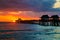 Florida city of Naples Pier during beautiful sunset, Mexican Gulf