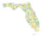 Florida - detailed editable political map.