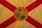 Florida Flag on wooden background