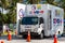 Florida Health and FDEM COVID-19 Mobile Testing Facility. Walk-up coronavirus testing site at Miami Beach, Florida