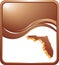 Florida icon on bronze wave background