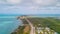 Florida Keys. Bridge or road on Key West FL. Atlantic ocean and Gulf of Mexico. Spring break or Summer vacations in Florida