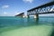 Florida keys broken bridge, turquoise water
