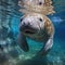 Florida manatee in clear water