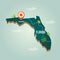 Florida map with capital city. Vector illustration decorative design