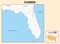 Florida Map. Political map of Florida in Outline.  District map with USA