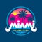 Florida Miami summertime - vector illustration concept in retro vintage graphic style for t-shirt, print, poster, brochure. Palms