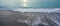 Florida ocean shore with  advancing waves at sunrise