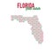 Florida real estate properties map. Text design. Florida US state realty concept. Vector illustration