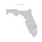 Florida real estate property map. Icons of houses in the shape of a map of Florida. Vector illustration