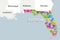 Florida`s congressional districts for the 115th Congress 2017-2019 vector map