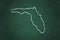 Florida State Borderline Map Chalk Style