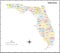 Florida state outline administrative and political map in color