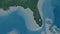 Florida, United States - outlined. Relief