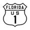 Florida us route 1 sign