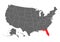Florida vector map silhouette. High detailed illustration. United state of America country