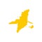 Florida yellow map icon, flat style