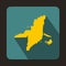 Florida yellow map icon, flat style