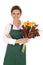 Florist holding flowers