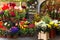 Florist shop with colorful spring flowers