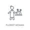 Florist Woman linear icon. Modern outline Florist Woman logo con