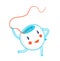 Floss Dental Care Character Emoji Design for Kids