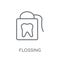flossing linear icon. Modern outline flossing logo concept on wh