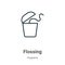 Flossing outline vector icon. Thin line black flossing icon, flat vector simple element illustration from editable hygiene concept