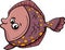 Flounder fish cartoon illustration